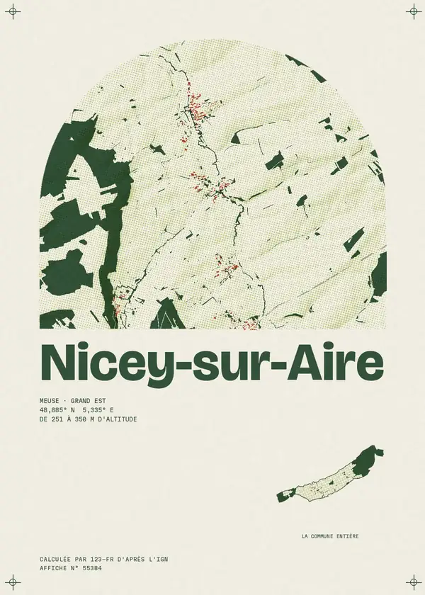 Affiche de Nicey-sur-Aire, calculée par 123-fr d'après l'IGN