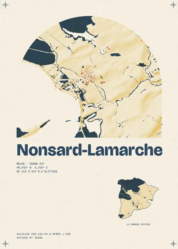 Affiche de Nonsard-Lamarche, calculée par 123-fr d'après l'IGN