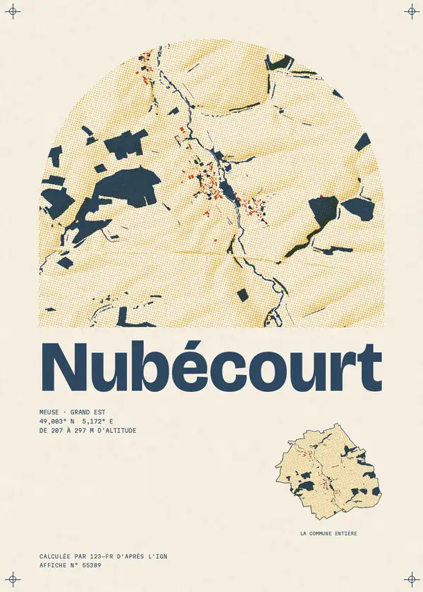 Affiche de Nubécourt, calculée par 123-fr d'après l'IGN