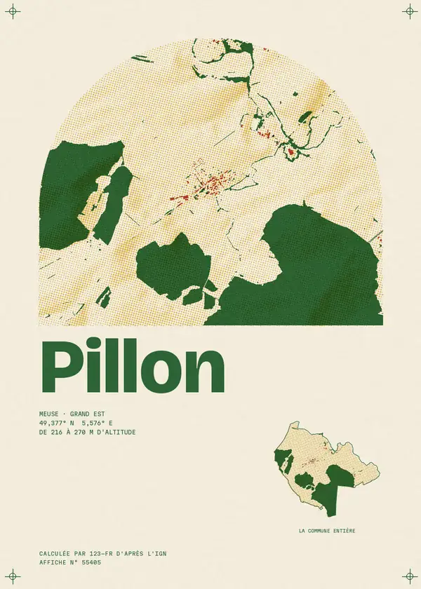 Affiche de Pillon, calculée par 123-fr d'après l'IGN