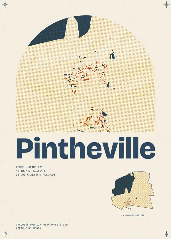 Affiche de Pintheville, calculée par 123-fr d'après l'IGN