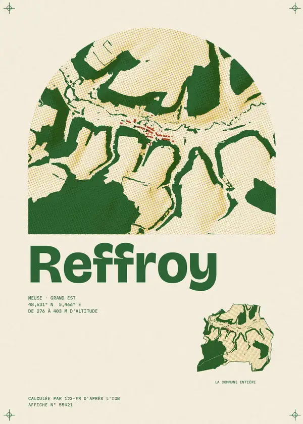 Affiche de Reffroy, calculée par 123-fr d'après l'IGN
