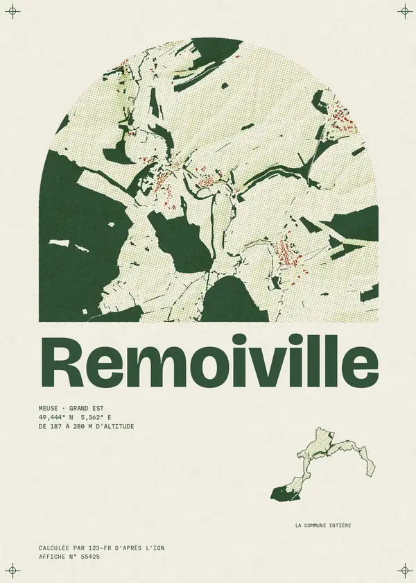 Affiche de Remoiville, calculée par 123-fr d'après l'IGN