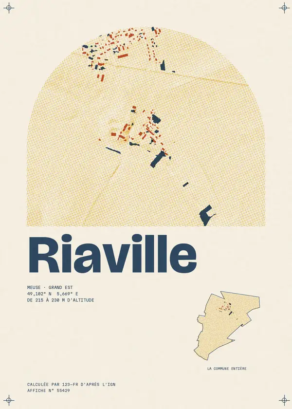 Affiche de Riaville, calculée par 123-fr d'après l'IGN
