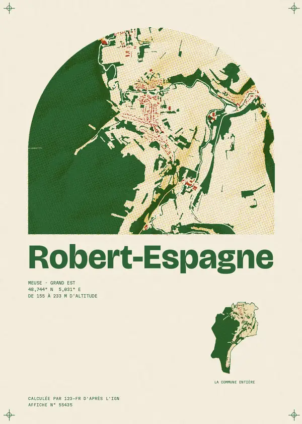 Affiche de Robert-Espagne, calculée par 123-fr d'après l'IGN