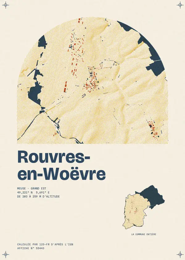 Affiche de Rouvres-en-Woëvre, calculée par 123-fr d'après l'IGN
