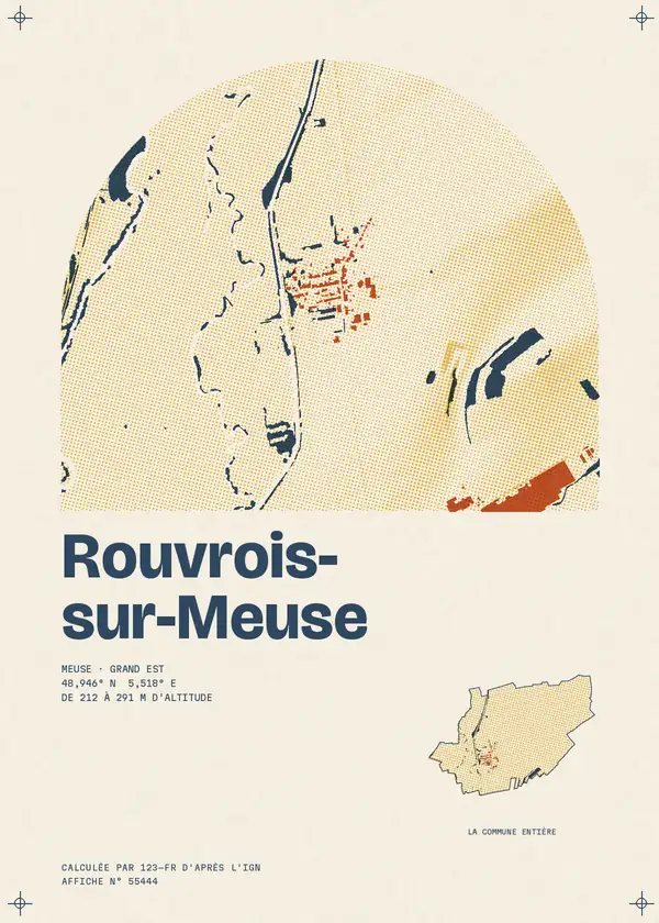 Affiche de Rouvrois-sur-Meuse, calculée par 123-fr d'après l'IGN