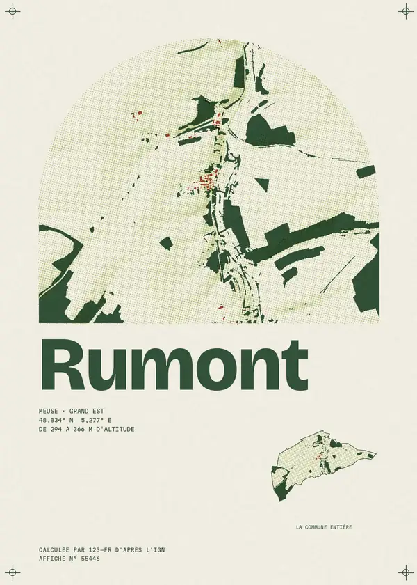 Affiche de Rumont, calculée par 123-fr d'après l'IGN