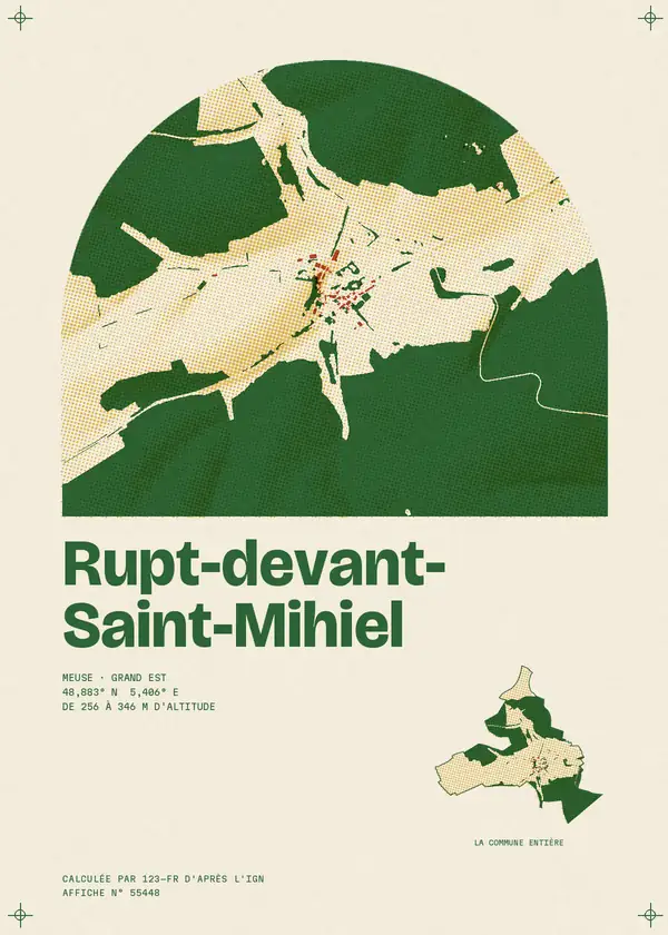 Affiche de Rupt-devant-Saint-Mihiel, calculée par 123-fr d'après l'IGN