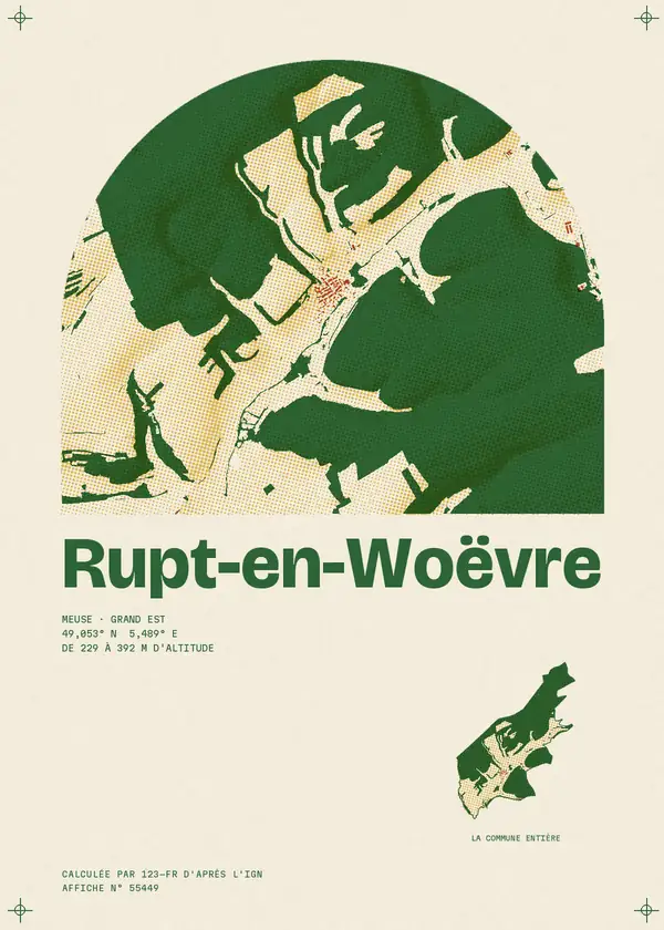 Affiche de Rupt-en-Woëvre, calculée par 123-fr d'après l'IGN