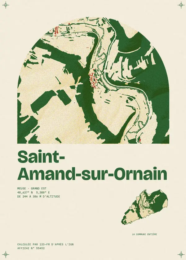 Affiche de Saint-Amand-sur-Ornain, calculée par 123-fr d'après l'IGN
