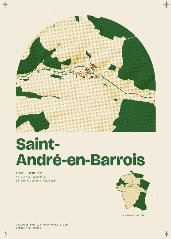 Affiche de Saint-André-en-Barrois, calculée par 123-fr d'après l'IGN