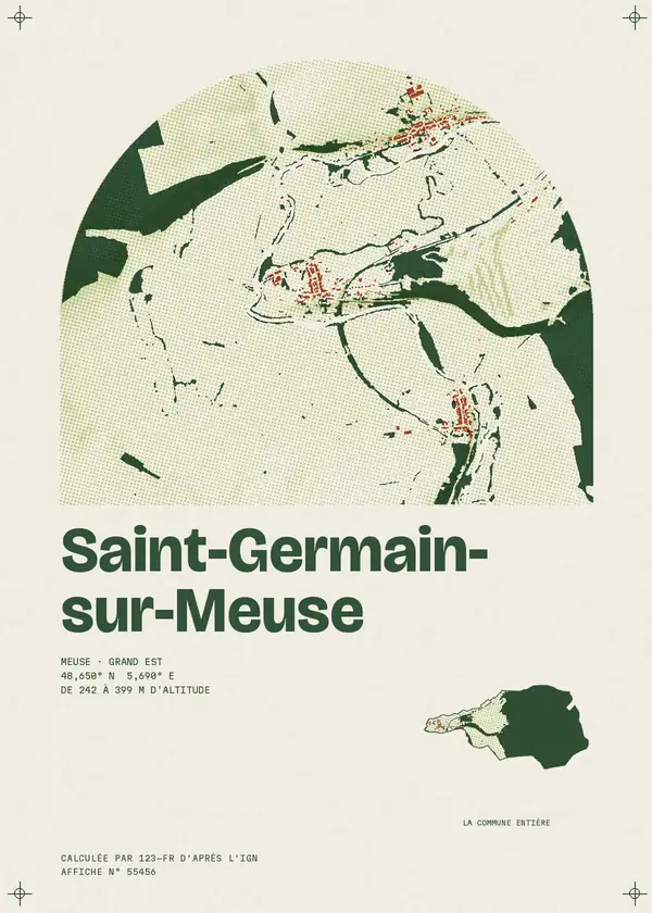 Affiche de Saint-Germain-sur-Meuse, calculée par 123-fr d'après l'IGN