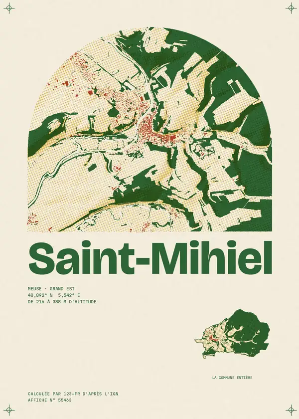 Affiche de Saint-Mihiel, calculée par 123-fr d'après l'IGN