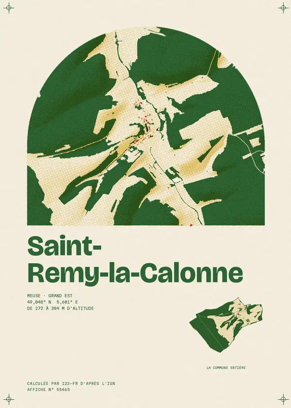 Affiche de Saint-Remy-la-Calonne, calculée par 123-fr d'après l'IGN