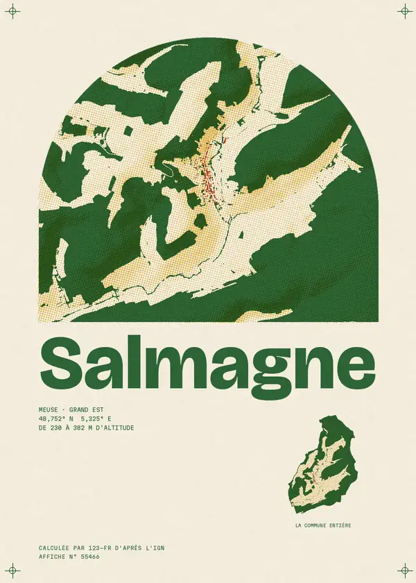 Affiche de Salmagne, calculée par 123-fr d'après l'IGN