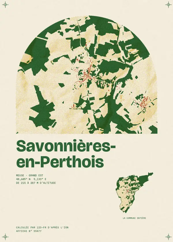 Affiche de Savonnières-en-Perthois, calculée par 123-fr d'après l'IGN