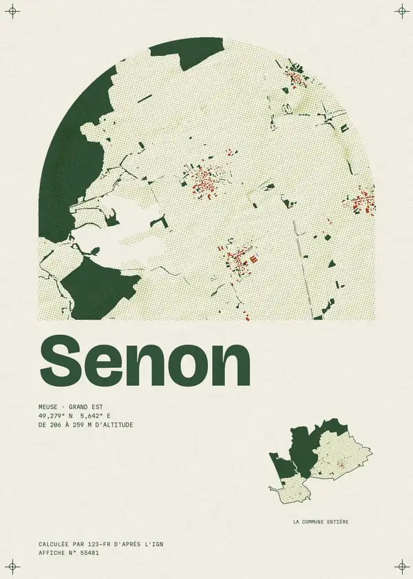 Affiche de Senon, calculée par 123-fr d'après l'IGN