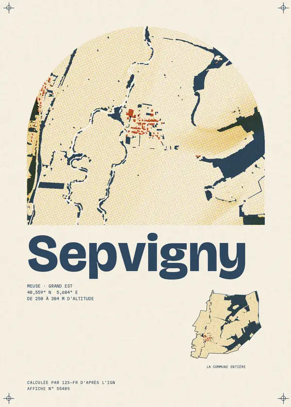 Affiche de Sepvigny, calculée par 123-fr d'après l'IGN