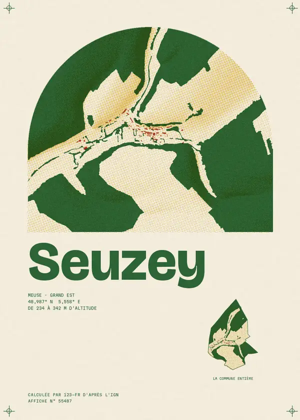 Affiche de Seuzey, calculée par 123-fr d'après l'IGN