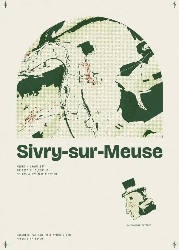 Affiche de Sivry-sur-Meuse, calculée par 123-fr d'après l'IGN