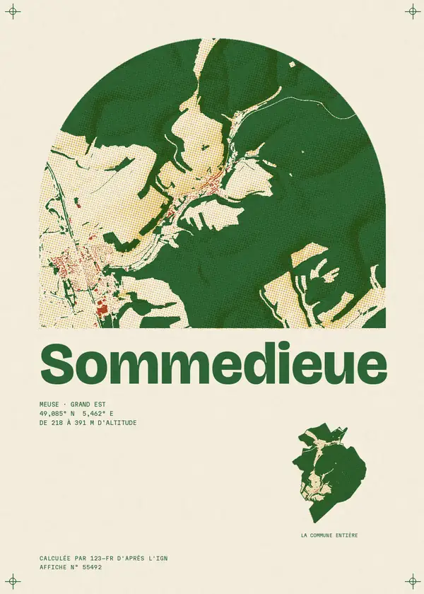 Affiche de Sommedieue, calculée par 123-fr d'après l'IGN