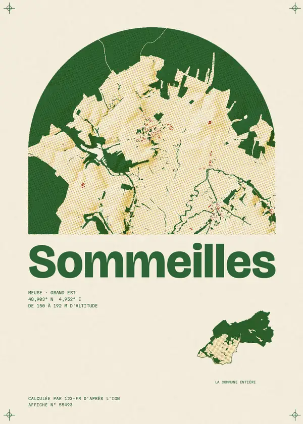 Affiche de Sommeilles, calculée par 123-fr d'après l'IGN