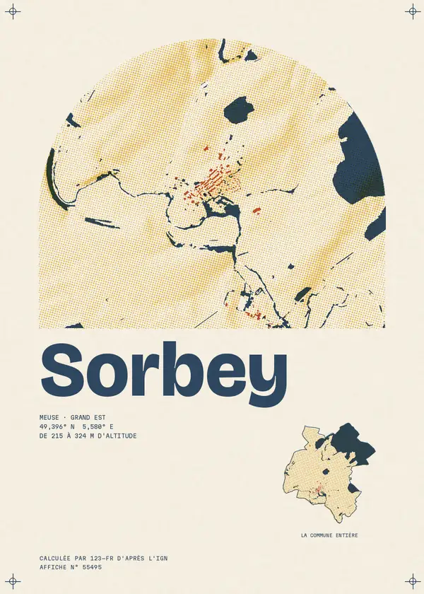 Affiche de Sorbey, calculée par 123-fr d'après l'IGN