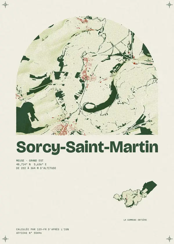 Affiche de Sorcy-Saint-Martin, calculée par 123-fr d'après l'IGN
