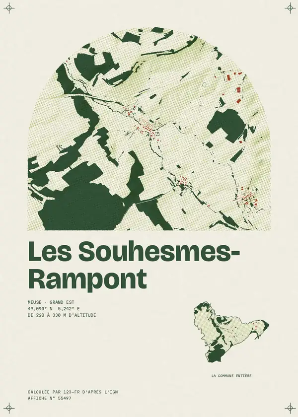 Affiche de Les Souhesmes-Rampont, calculée par 123-fr d'après l'IGN