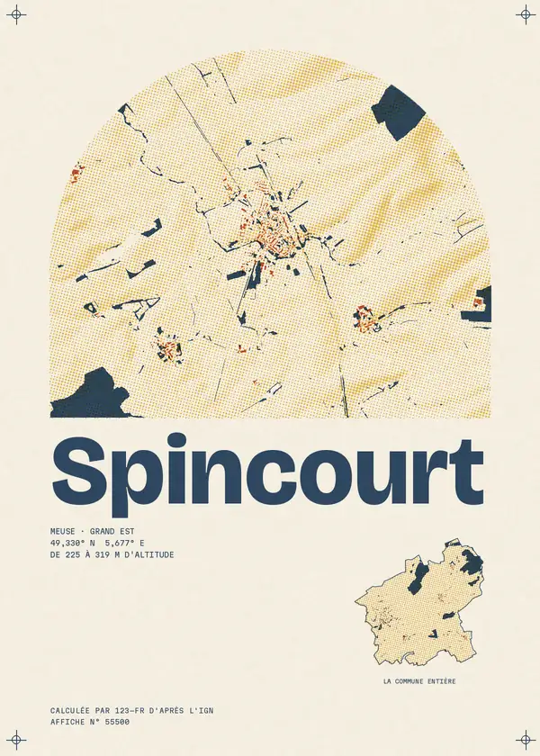 Affiche de Spincourt, calculée par 123-fr d'après l'IGN