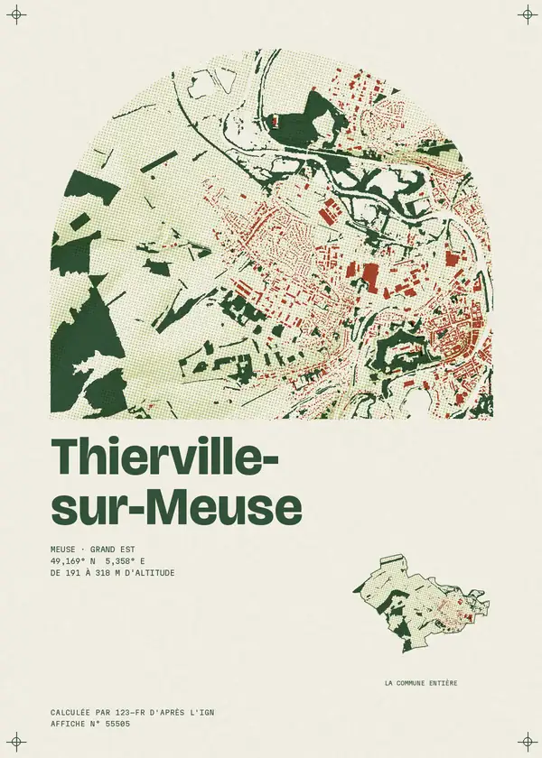 Affiche de Thierville-sur-Meuse, calculée par 123-fr d'après l'IGN