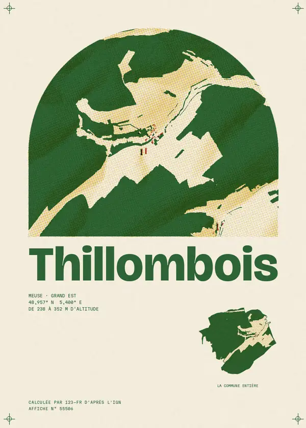 Affiche de Thillombois, calculée par 123-fr d'après l'IGN