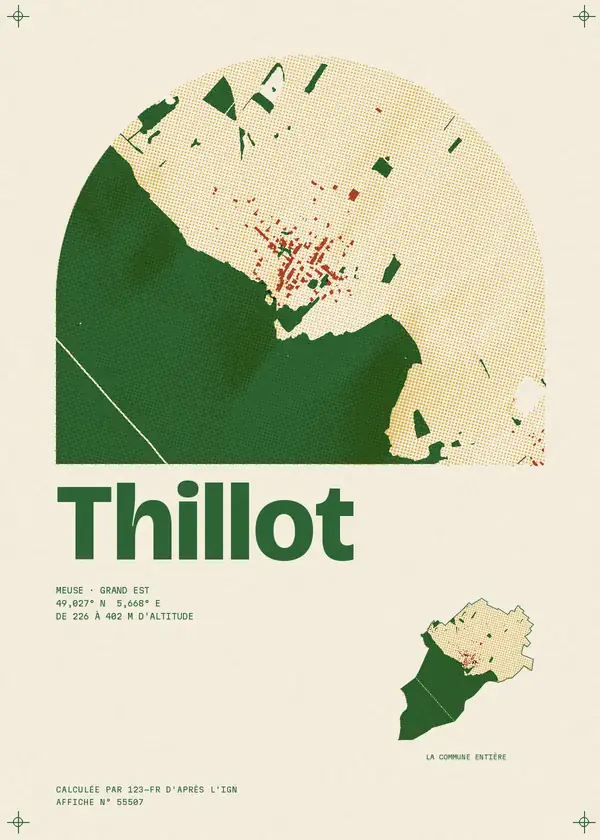 Affiche de Thillot, calculée par 123-fr d'après l'IGN