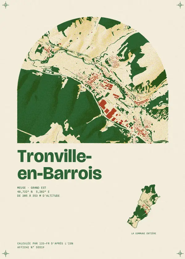Affiche de Tronville-en-Barrois, calculée par 123-fr d'après l'IGN