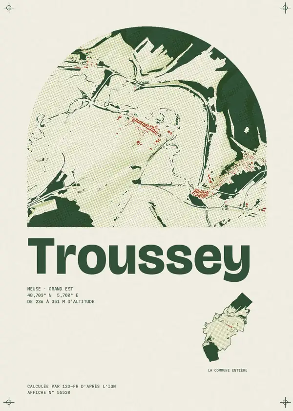 Affiche de Troussey, calculée par 123-fr d'après l'IGN