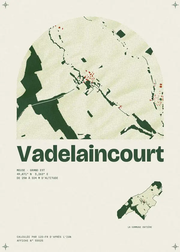 Affiche de Vadelaincourt, calculée par 123-fr d'après l'IGN