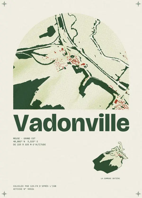 Affiche de Vadonville, calculée par 123-fr d'après l'IGN