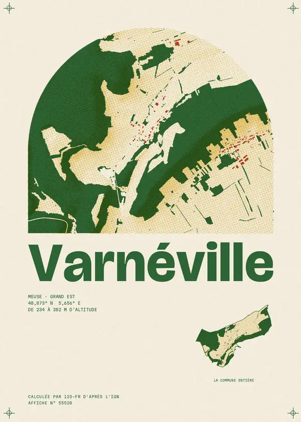 Affiche de Varnéville, calculée par 123-fr d'après l'IGN
