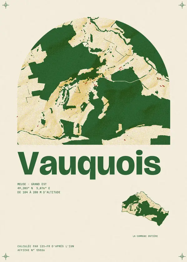 Affiche de Vauquois, calculée par 123-fr d'après l'IGN