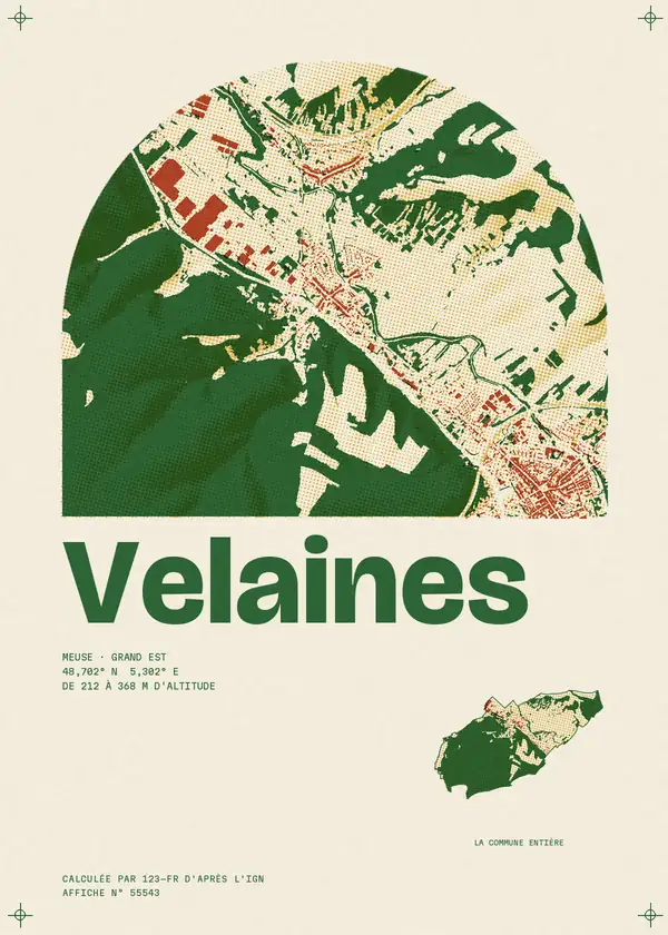 Affiche de Velaines, calculée par 123-fr d'après l'IGN