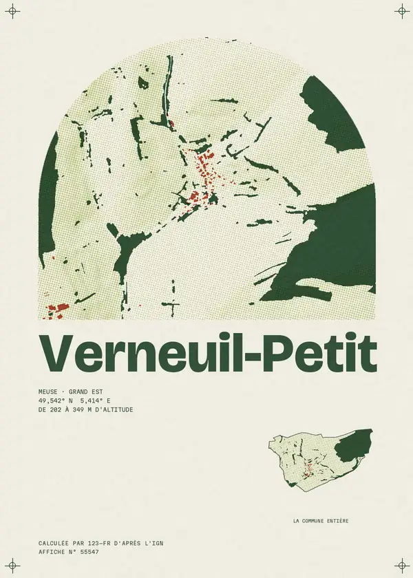 Affiche de Verneuil-Petit, calculée par 123-fr d'après l'IGN