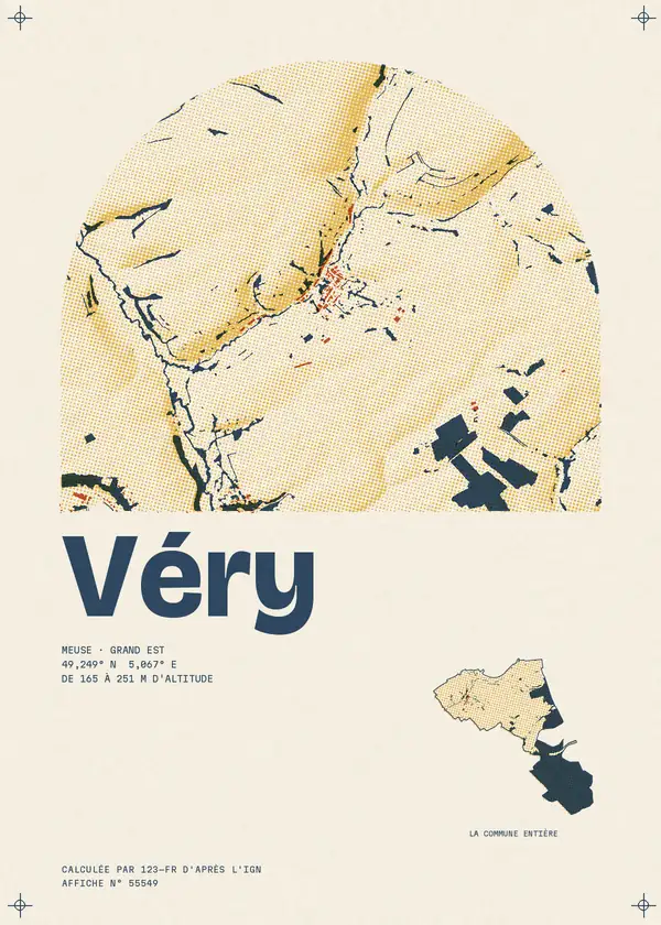 Affiche de Véry, calculée par 123-fr d'après l'IGN