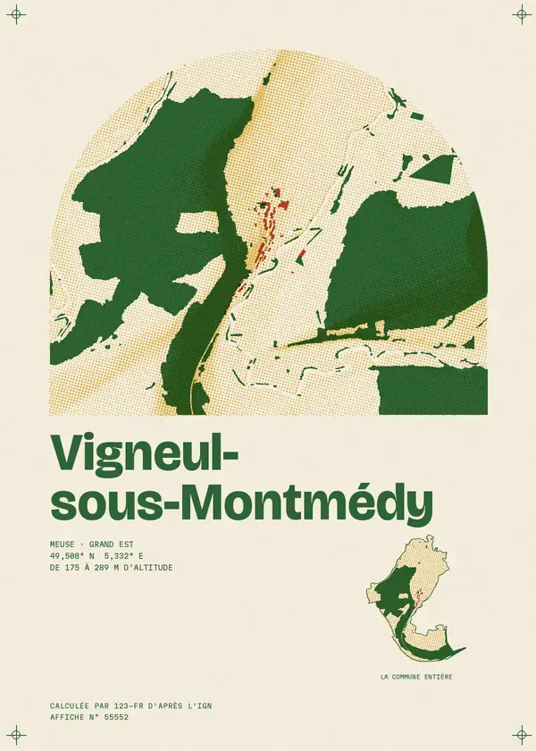Affiche de Vigneul-sous-Montmédy, calculée par 123-fr d'après l'IGN