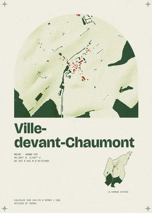 Affiche de Ville-devant-Chaumont, calculée par 123-fr d'après l'IGN