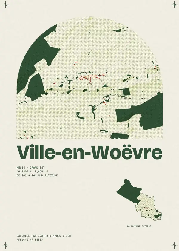 Affiche de Ville-en-Woëvre, calculée par 123-fr d'après l'IGN