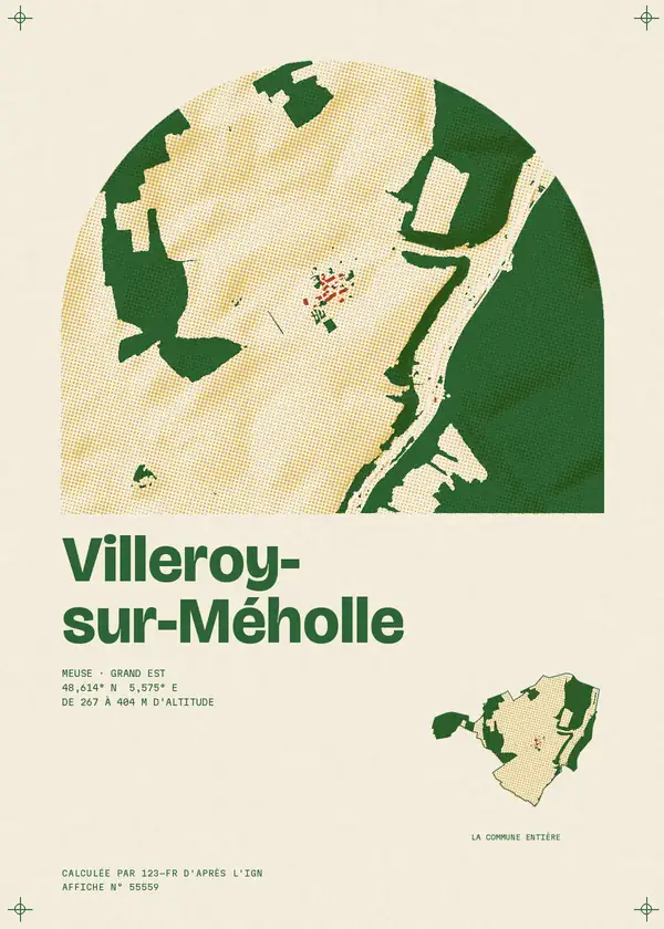 Affiche de Villeroy-sur-Méholle, calculée par 123-fr d'après l'IGN