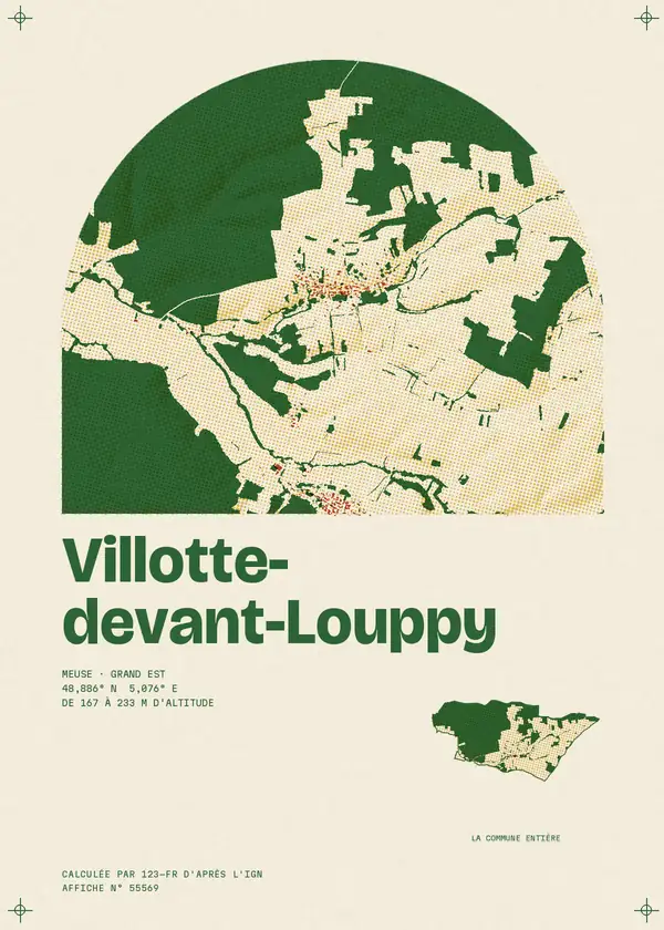 Affiche de Villotte-devant-Louppy, calculée par 123-fr d'après l'IGN