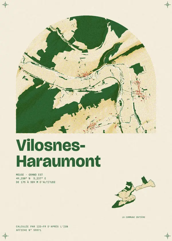Affiche de Vilosnes-Haraumont, calculée par 123-fr d'après l'IGN