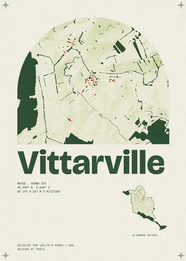 Affiche de Vittarville, calculée par 123-fr d'après l'IGN